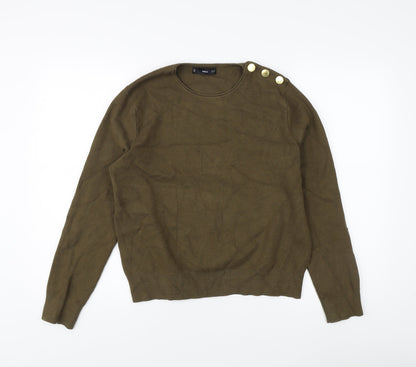 Womens UK Size 8 MNG Green Pullover Jumper