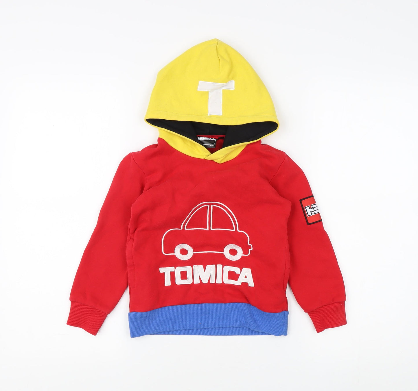 Tomica Boys Red Pullover Hoodie, Cars Graphic, 3 Years