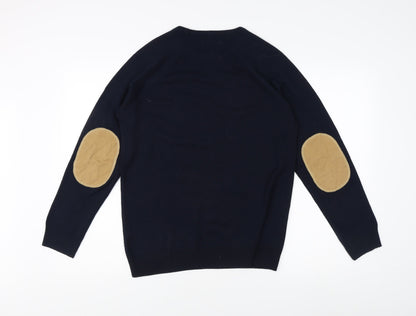 River Island Men's Blue Crew Neck Pullover Jumper S