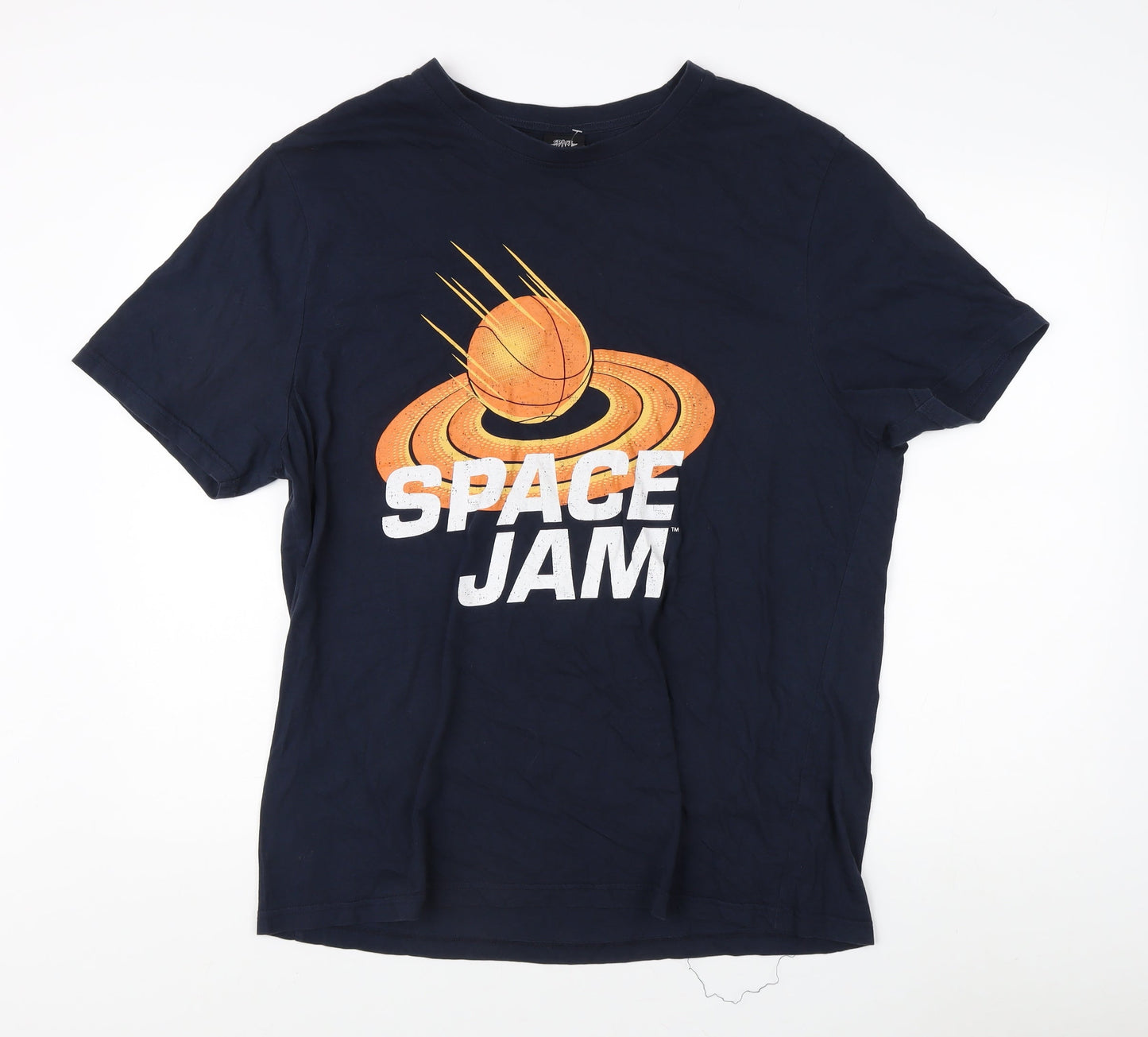 George Men's XL Blue Space Jam T-Shirt, Movie Graphic