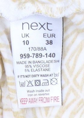 Next Women's Yellow Floral Off-Shoulder Dress Size 10