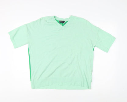 Marks and Spencer Women's Green Pullover V-Neck Jumper Size 14