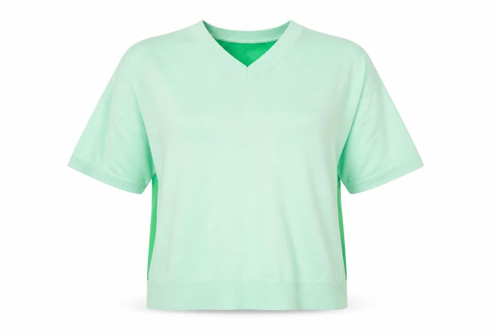 Marks and Spencer Women's Green Pullover V-Neck Jumper Size 14