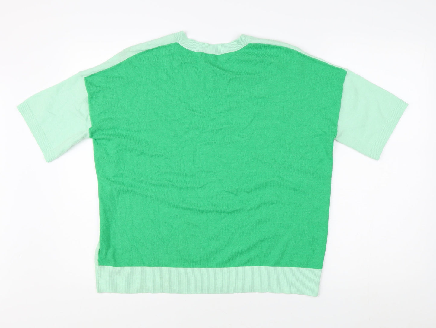 Marks and Spencer Women's Green Pullover V-Neck Jumper Size 14