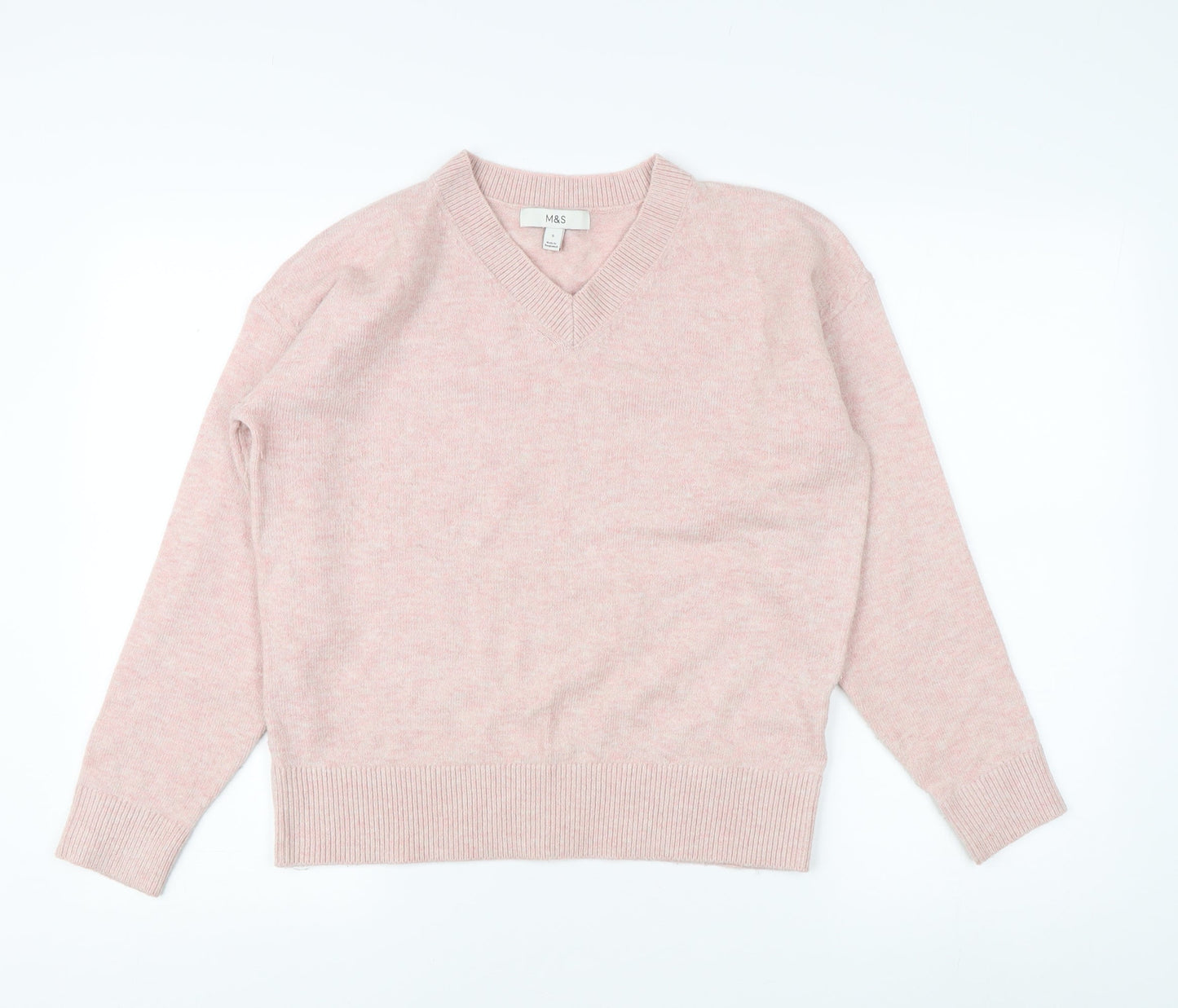 Womens UK Size S Marks and Spencer Pink Pullover Jumper