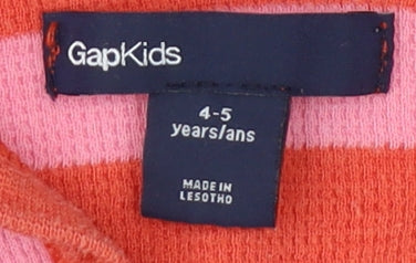 GapKids Girls Red Stripe Henley Hoodie 4-5 Years