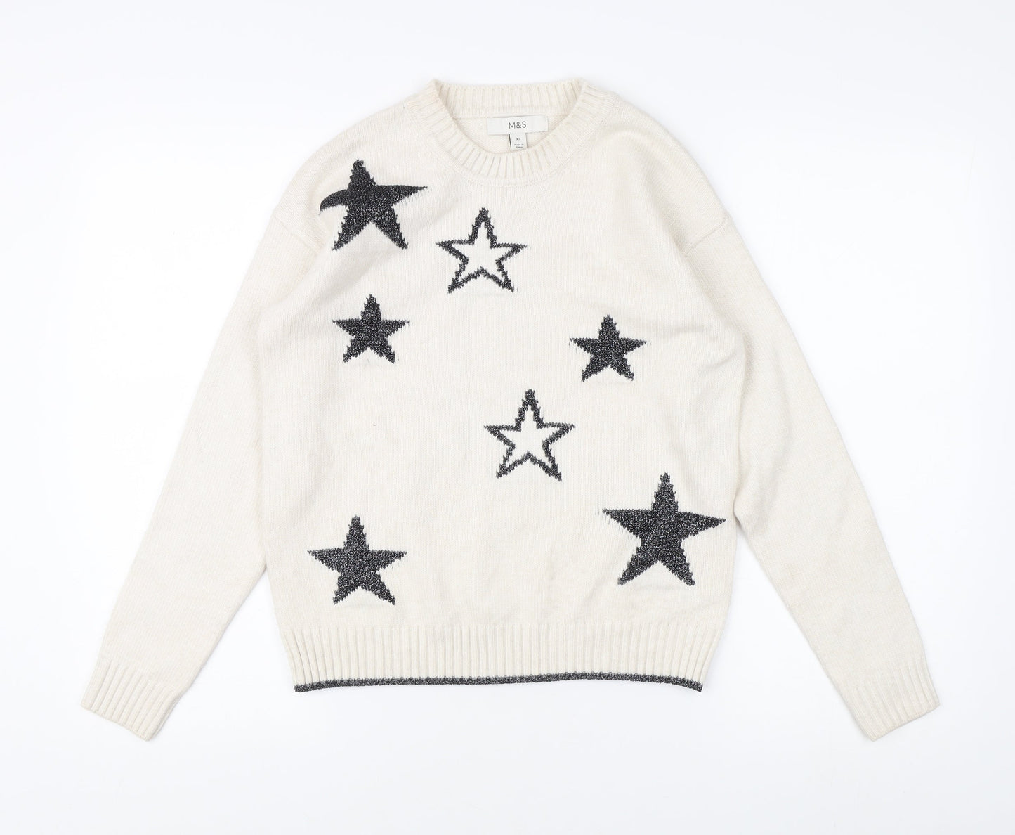 Womens UK Size XS Marks and Spencer Ivory Pullover Jumper