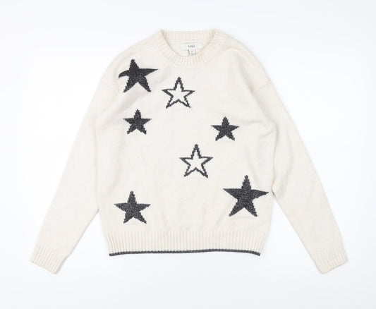 Womens UK Size XS Marks and Spencer Ivory Pullover Jumper