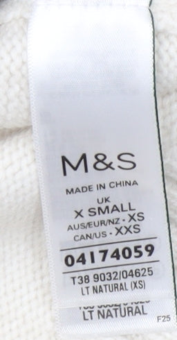 Womens UK Size XS Marks and Spencer Ivory Pullover Jumper