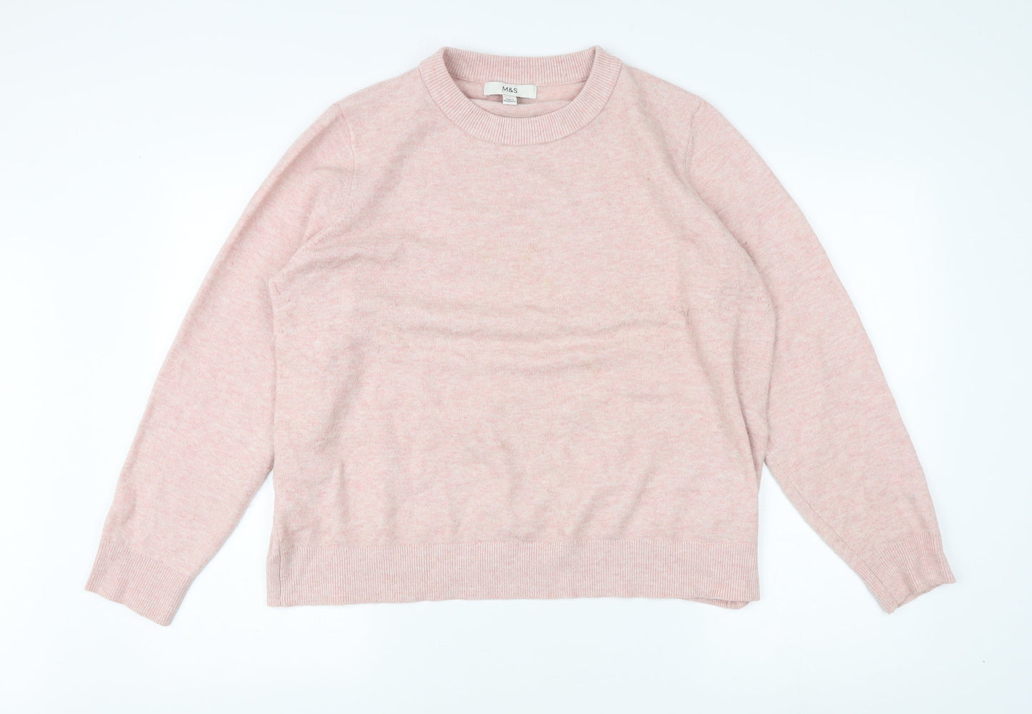 Womens UK Size L Marks and Spencer Pink Pullover Jumper