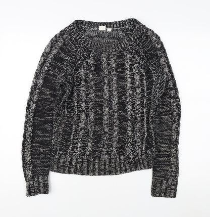 GAP Women's Black Cable-Knit Pullover Jumper XS