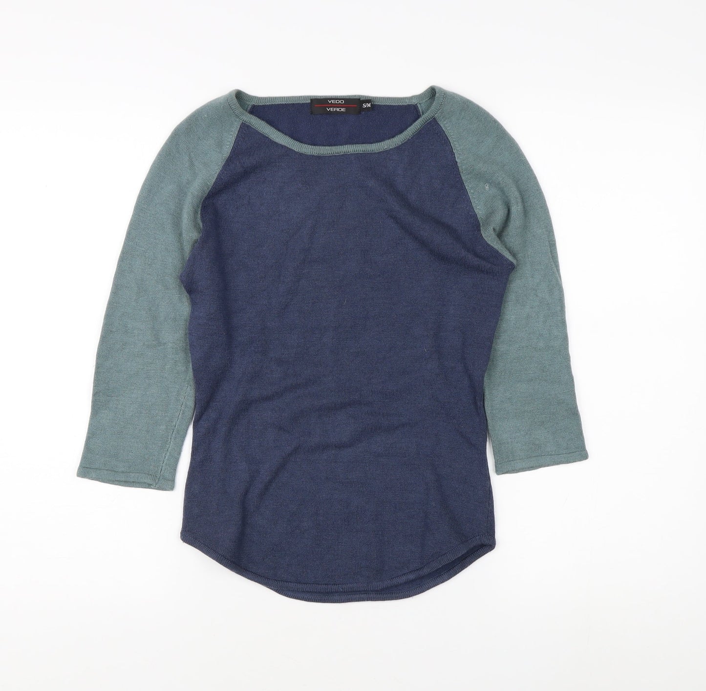 Vedo Verde Women's Blue Green Boat Neck Jumper S/M