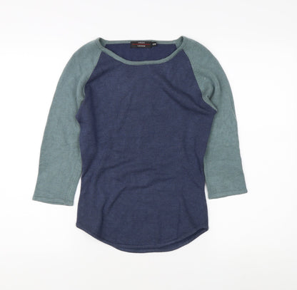 Vedo Verde Women's Blue Green Boat Neck Jumper S/M