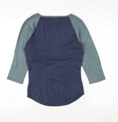 Vedo Verde Women's Blue Green Boat Neck Jumper S/M