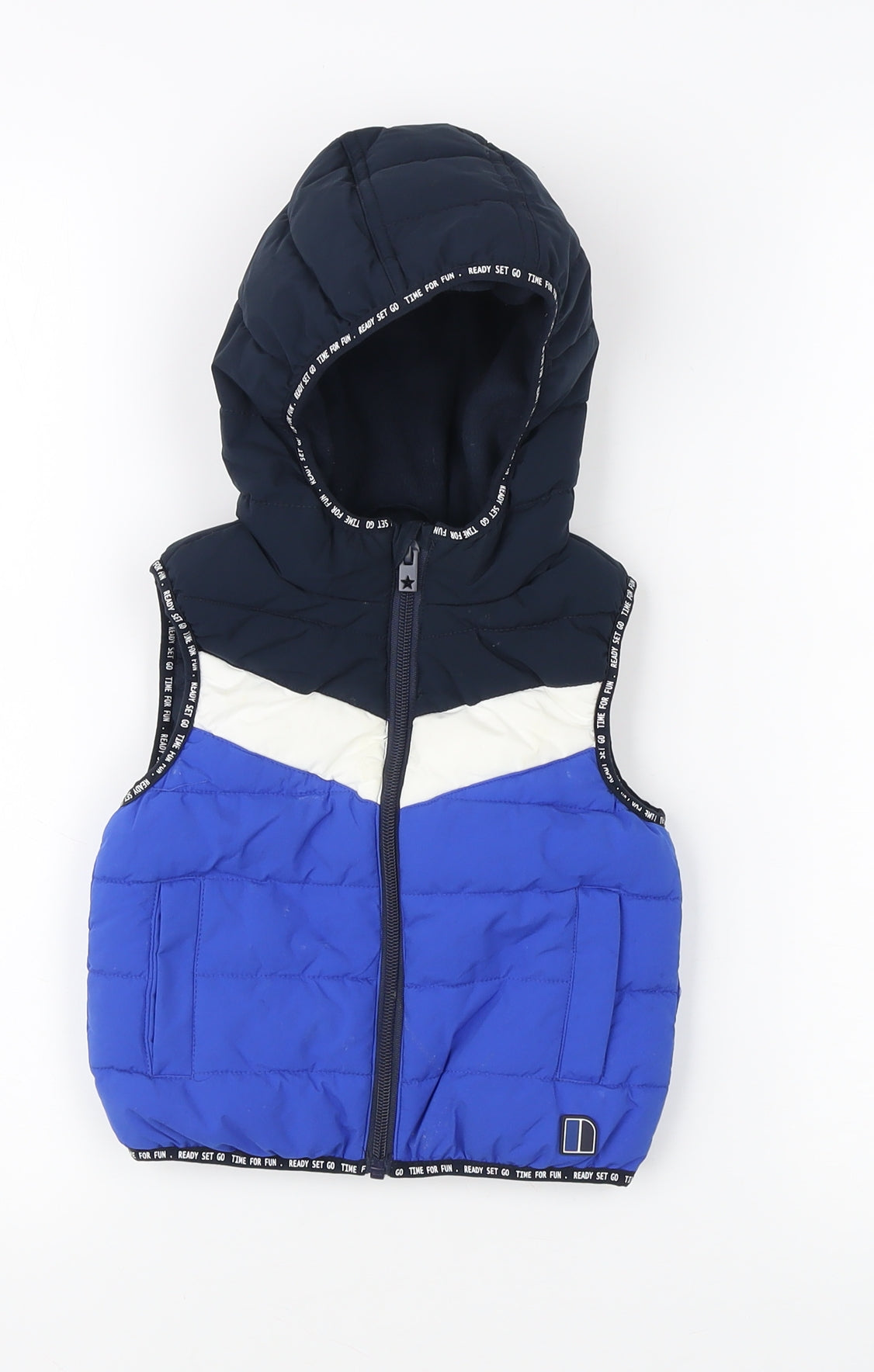 Next Unisex Blue Puffer Jacket 12-18 Months