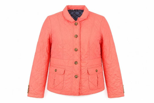 Womens UK Size L Lands' End Pink Quilted Coat