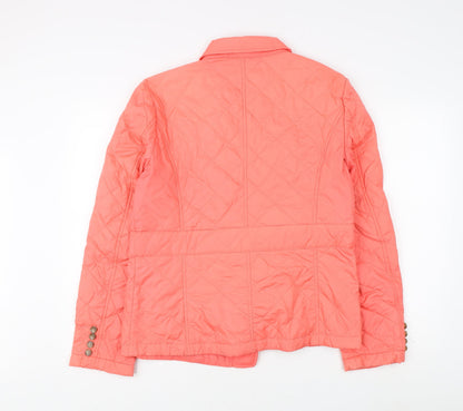 Womens UK Size L Lands' End Pink Quilted Coat
