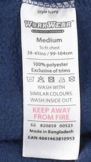 WorkWear Men's Blue Fleece Jacket - Medium