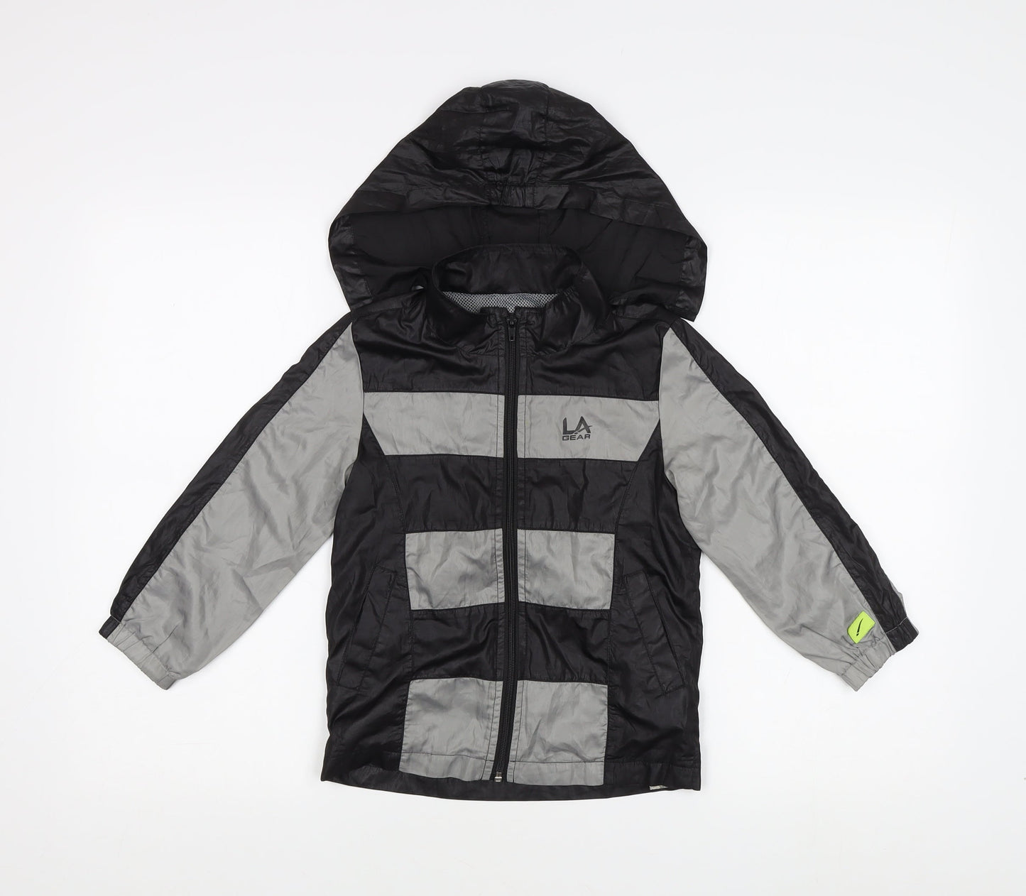 LA Gear Boys Black Grey Windbreaker Jacket Size 110