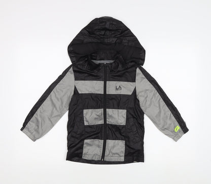 LA Gear Boys Black Grey Windbreaker Jacket Size 110