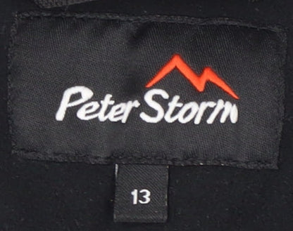 Peter Storm Boys Black Fleece Sweatshirt, 13 Years, 1/4 Zip