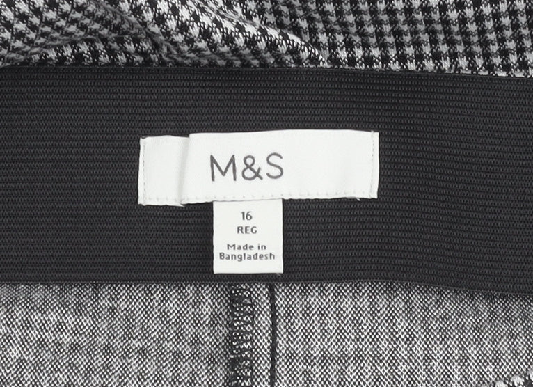 Marks and Spencer Women’s Black Check Pencil Skirt Size 16