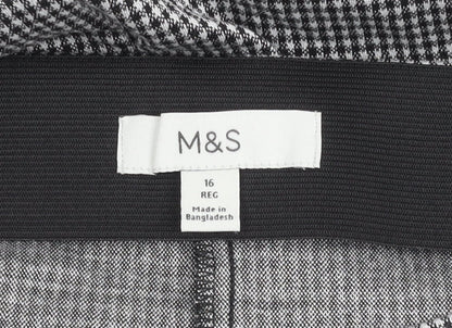 Marks and Spencer Women’s Black Check Pencil Skirt Size 16