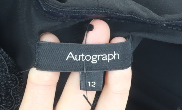 Autograph Women's Black Lace One Shoulder Dress Size 12