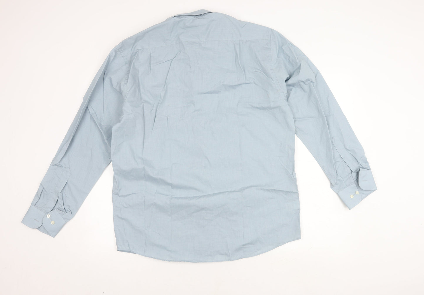 Marks and Spencer Men's Blue Shirt, Size 16, Long Sleeve