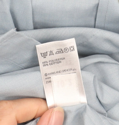 Marks and Spencer Men's Blue Shirt, Size 16, Long Sleeve