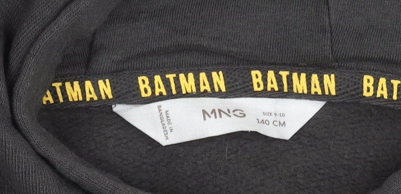 MNG Boys Black Batman Hoodie 9-10 Years Pullover