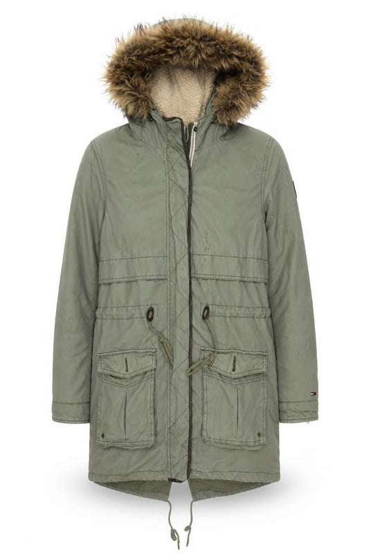 Tommy Hilfiger Women's Green Parka Jacket S
