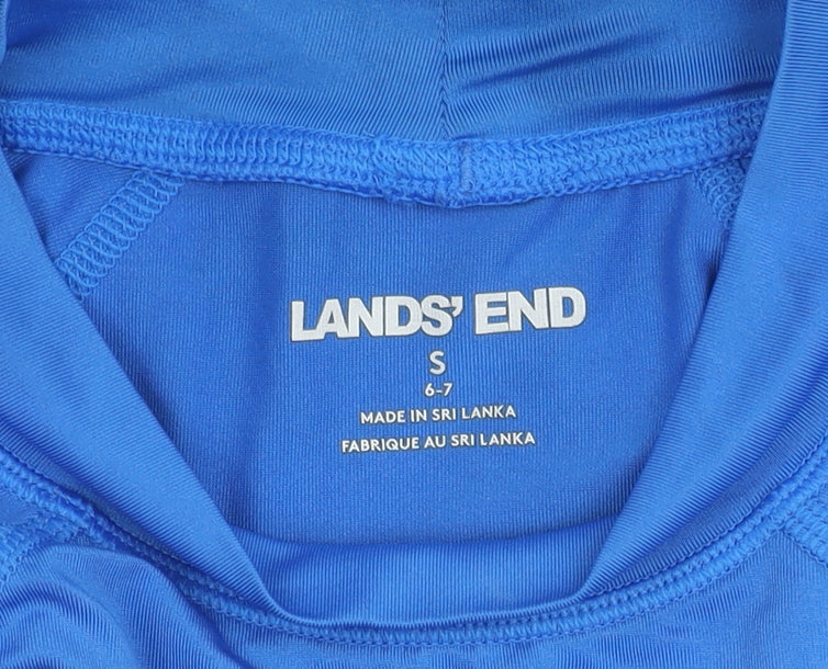 Lands' End Boys Blue Short Sleeve Top - Size S 6-7 Years