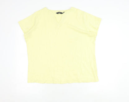 Womens UK Size XL Isle Essentials Yellow Basic T-Shirt