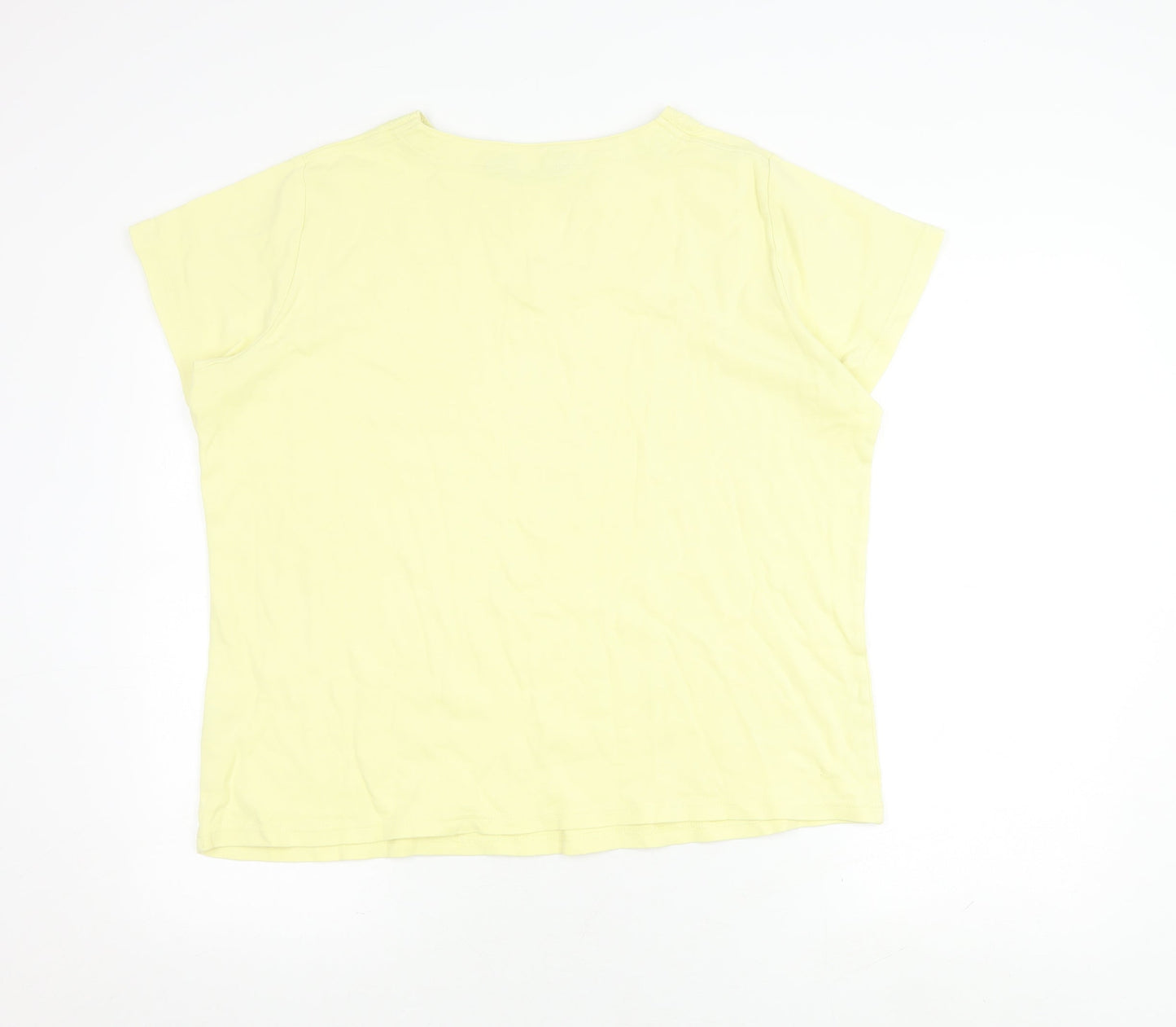 Womens UK Size XL Isle Essentials Yellow Basic T-Shirt