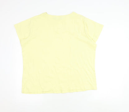 Womens UK Size XL Isle Essentials Yellow Basic T-Shirt