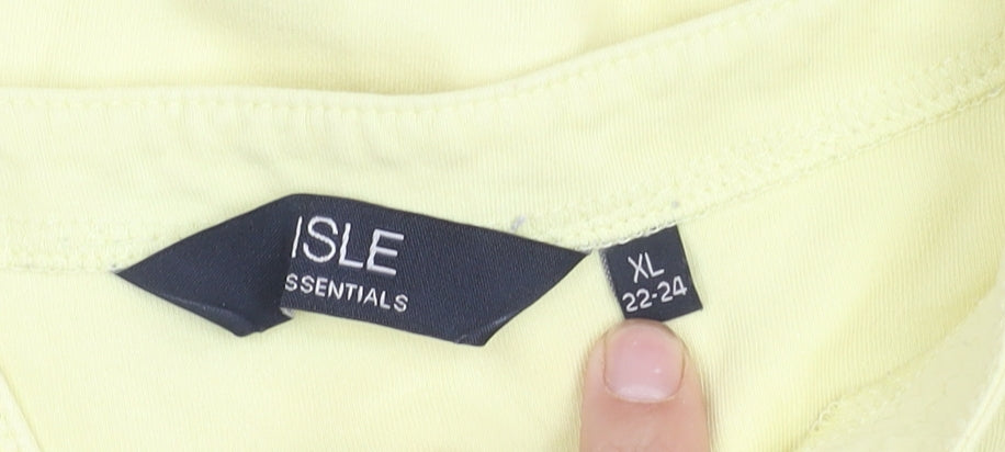 Womens UK Size XL Isle Essentials Yellow Basic T-Shirt