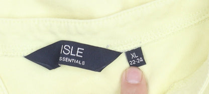Womens UK Size XL Isle Essentials Yellow Basic T-Shirt