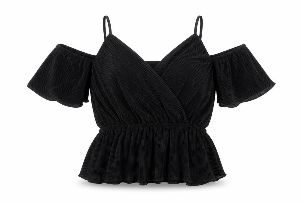 BIBA Women's Black Wrap Blouse, Size 10, New