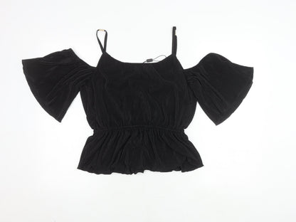 BIBA Women's Black Wrap Blouse, Size 10, New
