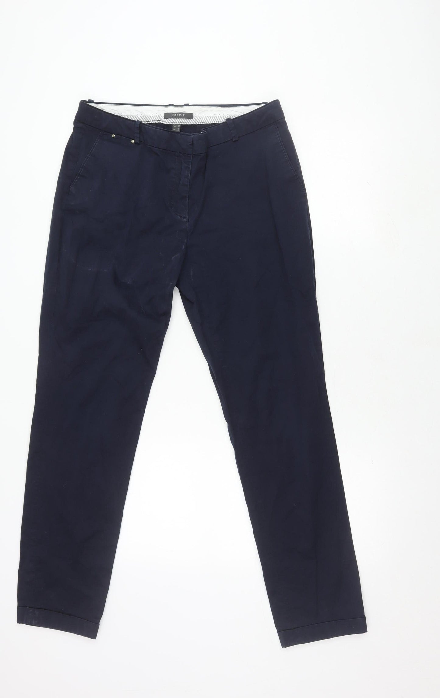 Esprit Men's Blue Chino Trousers L Regular Straight