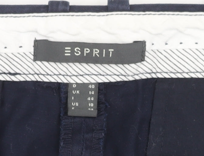 Esprit Men's Blue Chino Trousers L Regular Straight