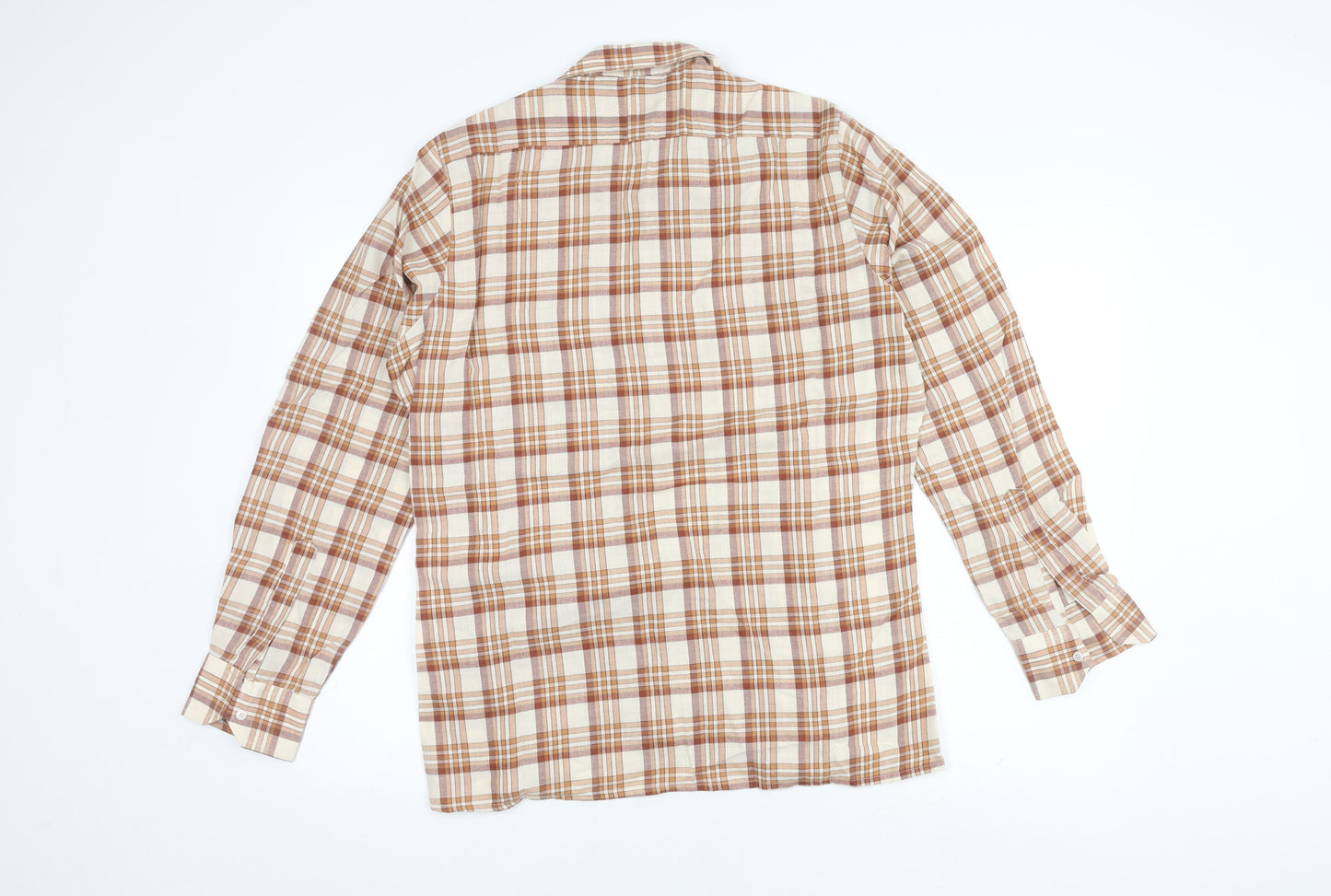 House of Fraser Men's Brown Plaid Long Sleeve Shirt