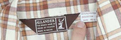 House of Fraser Men's Brown Plaid Long Sleeve Shirt
