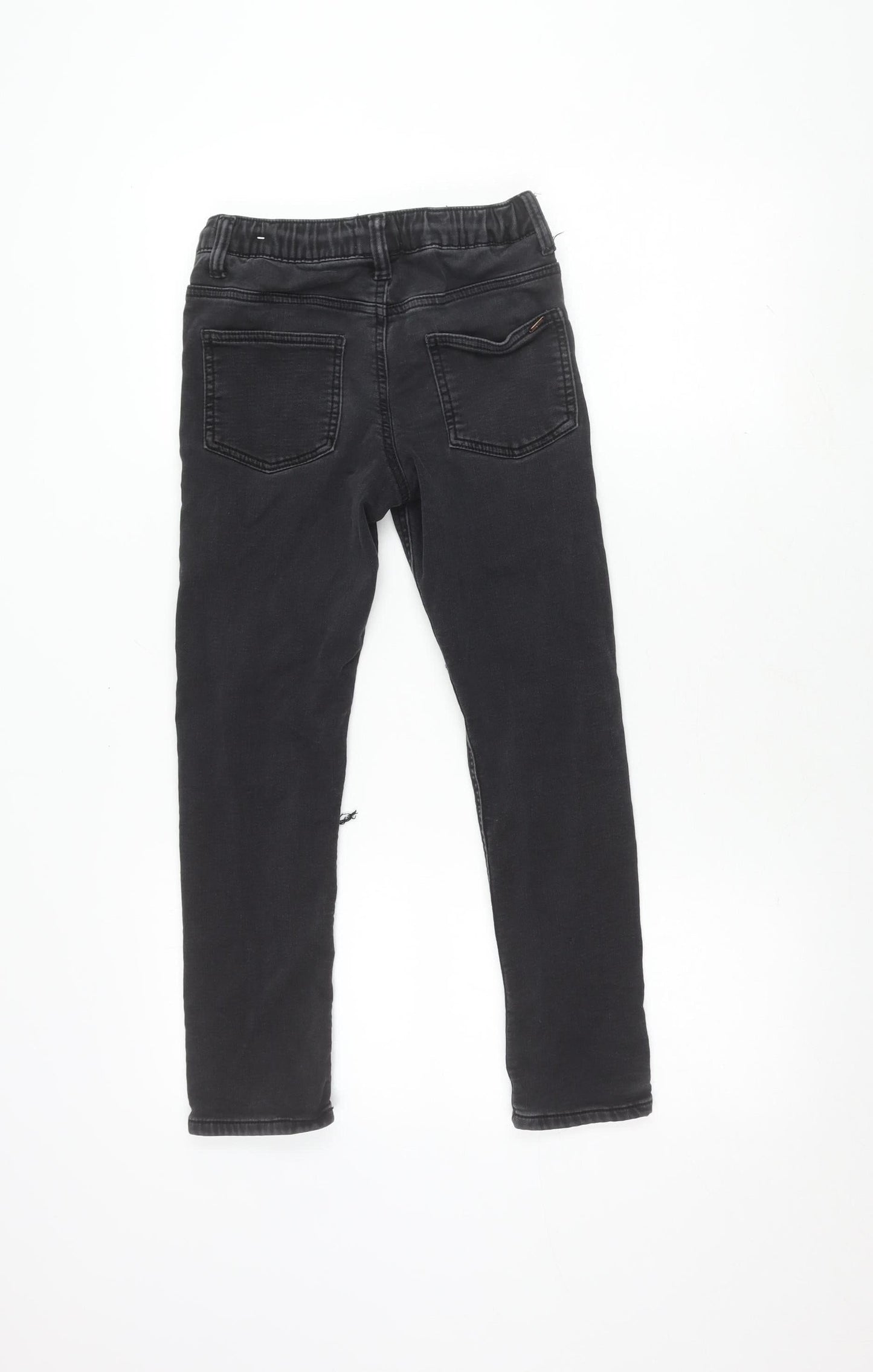 MNG Boys Black Trousers, Size 12 Years, Elastic Waist, Ripped
