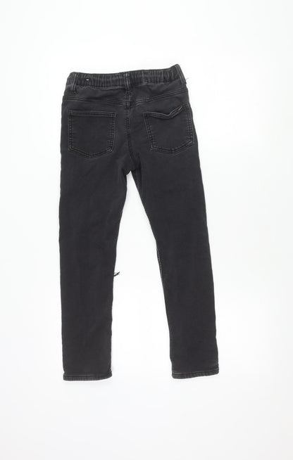 MNG Boys Black Trousers, Size 12 Years, Elastic Waist, Ripped
