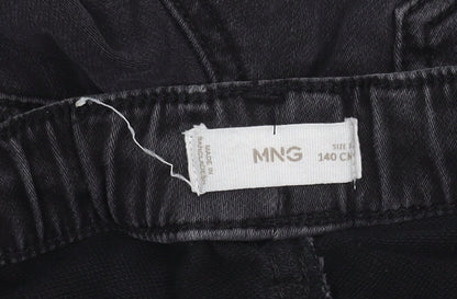 MNG Boys Black Trousers, Size 12 Years, Elastic Waist, Ripped