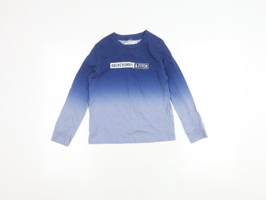 Abercrombie & Fitch Boys Blue Long Sleeve T-Shirt 7-8 Yrs Cotton Logo