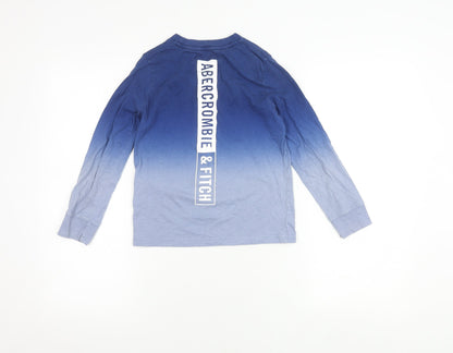 Abercrombie Boys Blue Long Sleeve T-Shirt 7-8 Yrs Cotton Logo