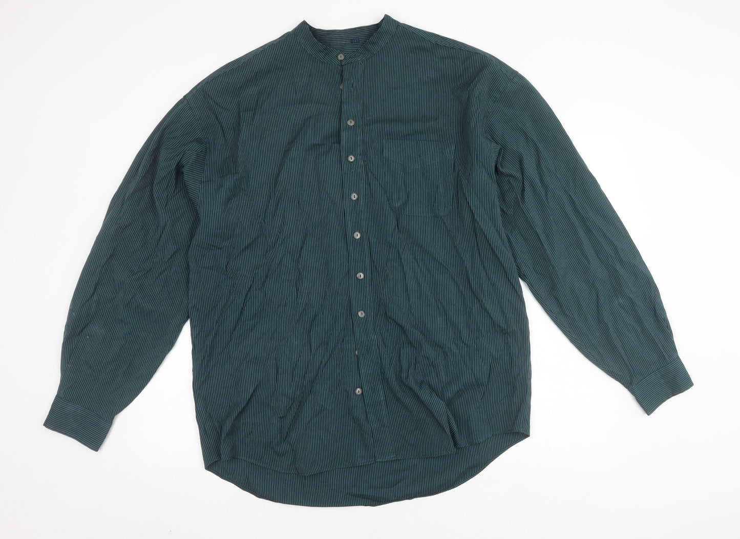 afters Men's Green Striped Long Sleeve Shirt